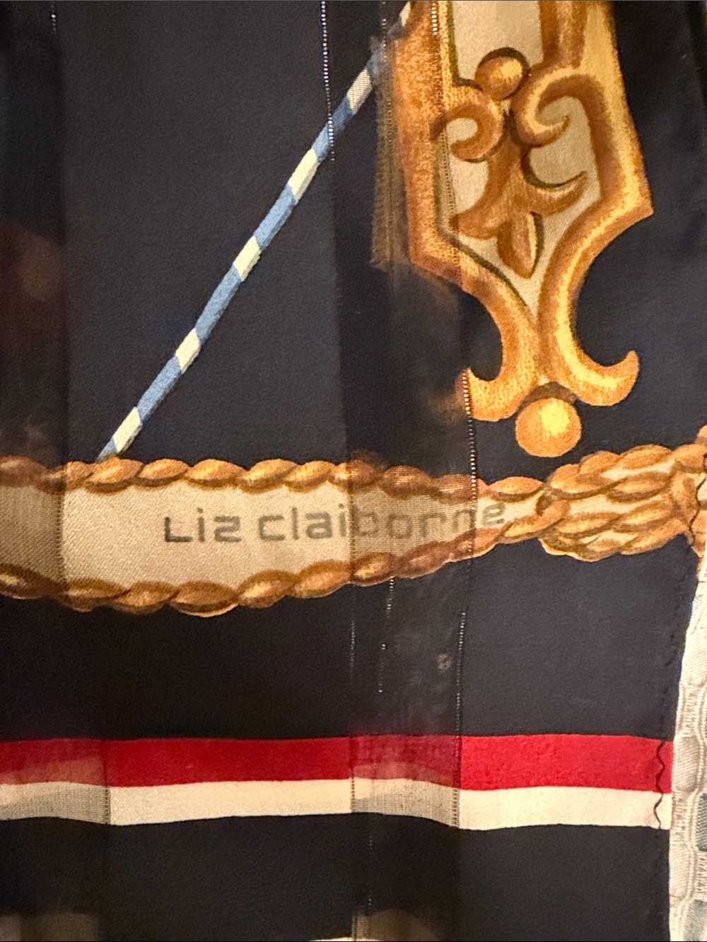 Vintage Scarf Bundle Lot 4pc Liz Claiborne Madewell Nautical Prep Boho - Picture 2 of 5